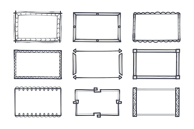 Pacote de quadro desenhado à mão