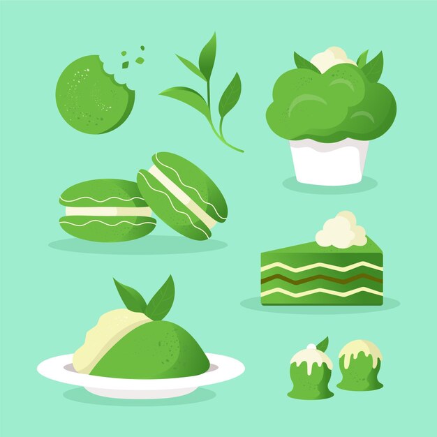 Pacote de sobremesas Matcha