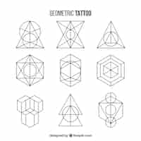 Vetor grátis pacote de tatuagens de formas geométricas