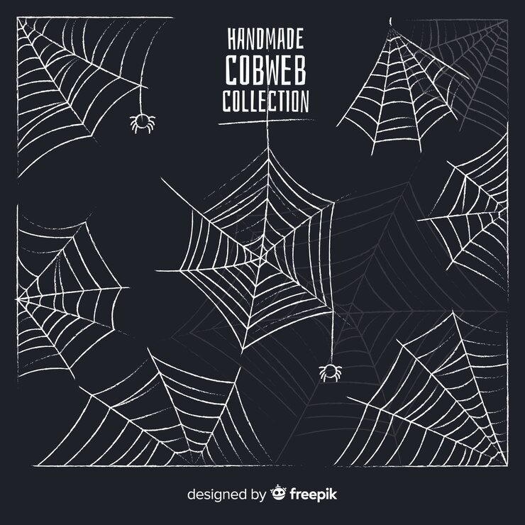 Vetor grátis pacote de teia de aranha do dia das bruxas