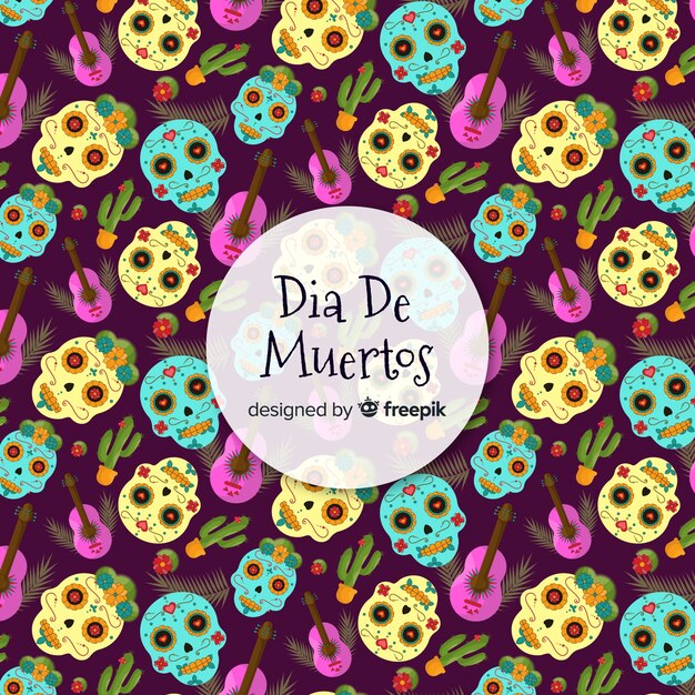 Padrão adorável dia de muertos