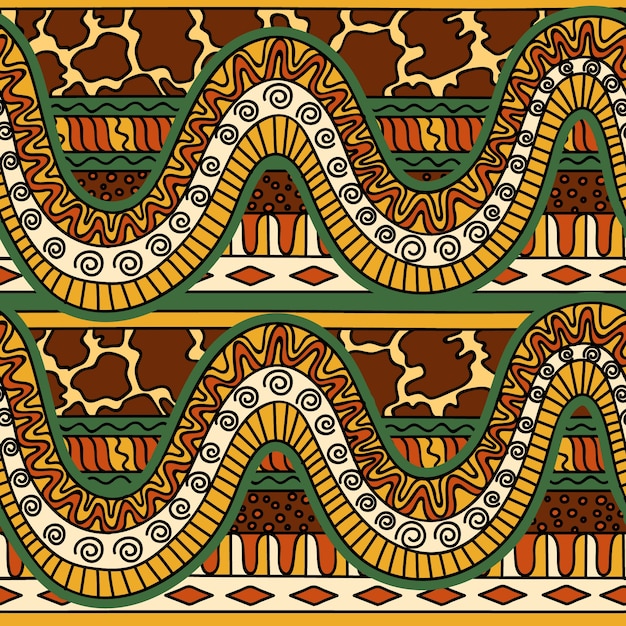 Vetor grátis padrão africano desenhado à mão