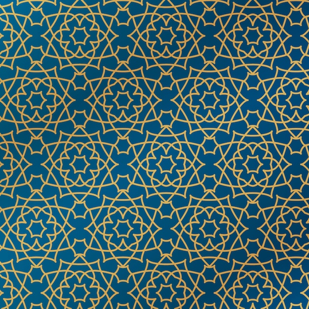 Vetor grátis padrão árabe gradiente dourado