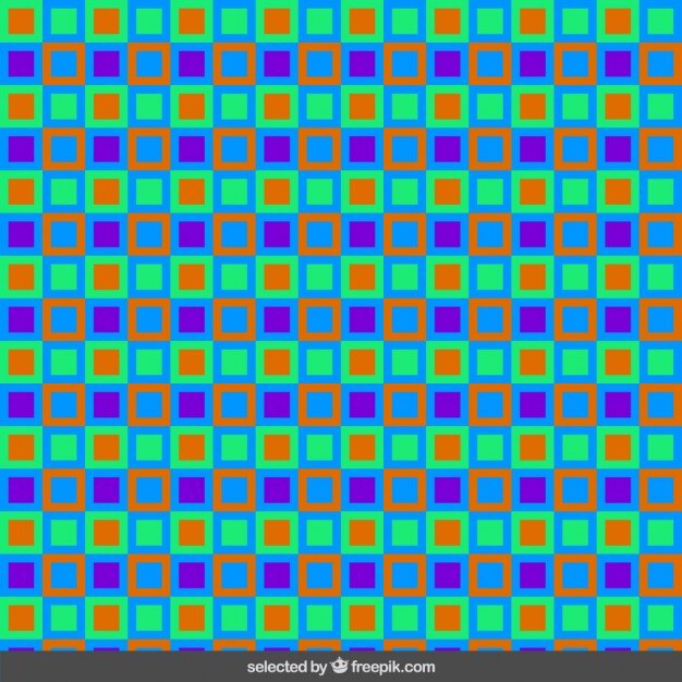 Vetor grátis padrão colorido feito com quadrados