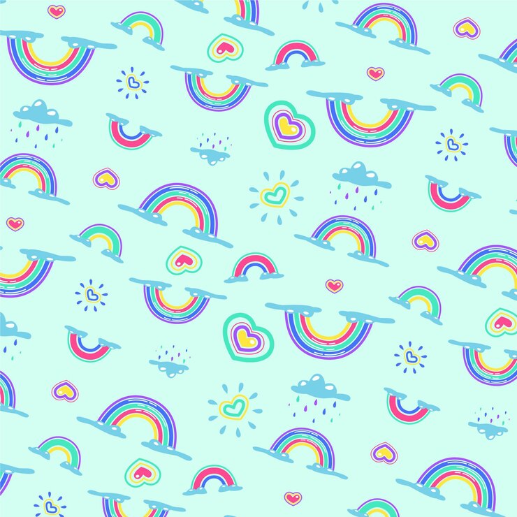 Vetor grátis padrão de arco-íris colorido plano
