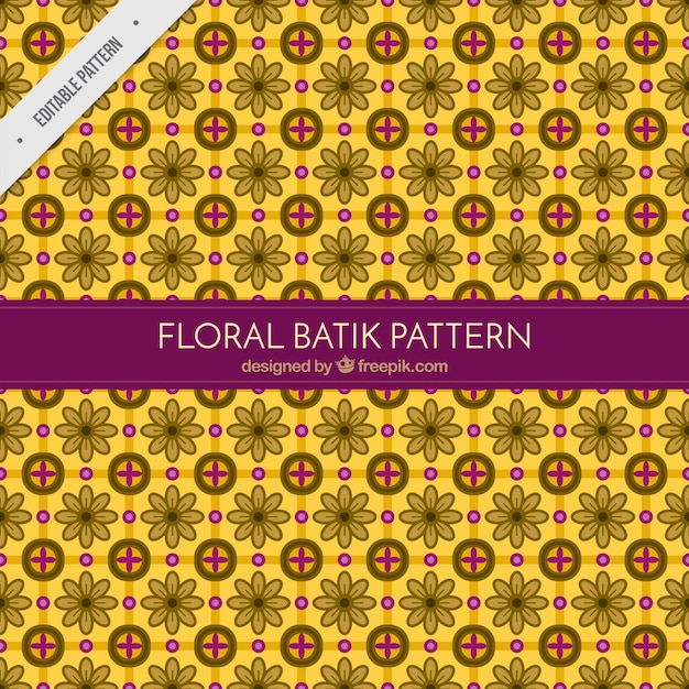 Padrão de batik floral amarelo