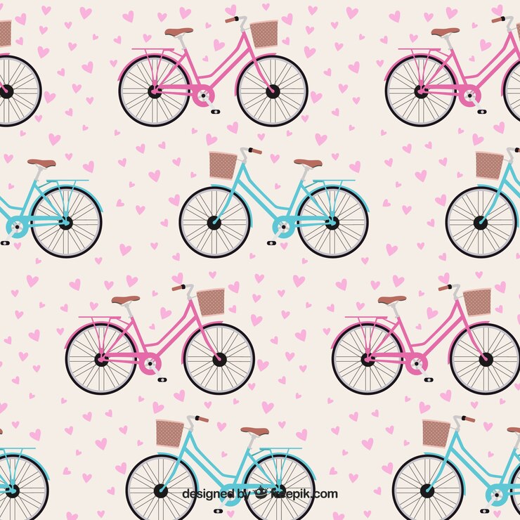 Vetor grátis padrão de bicicletas encantadoras
