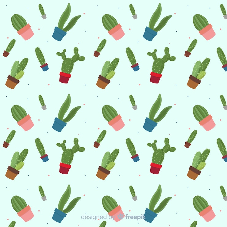 Vetor grátis padrão de cactus