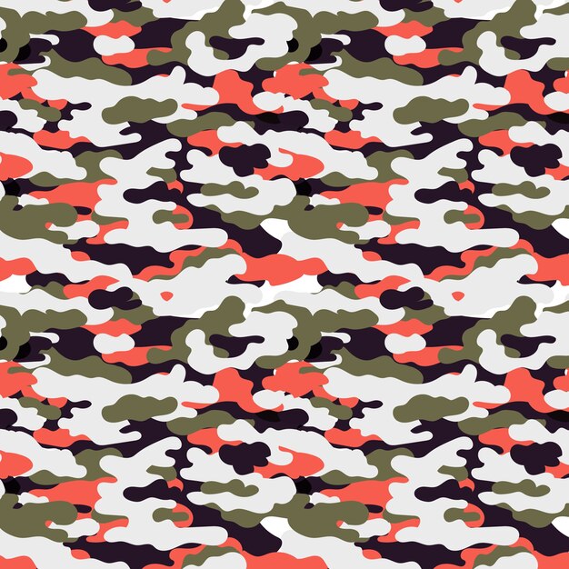 Padrão de camuflagem digital de design plano desenhado à mão