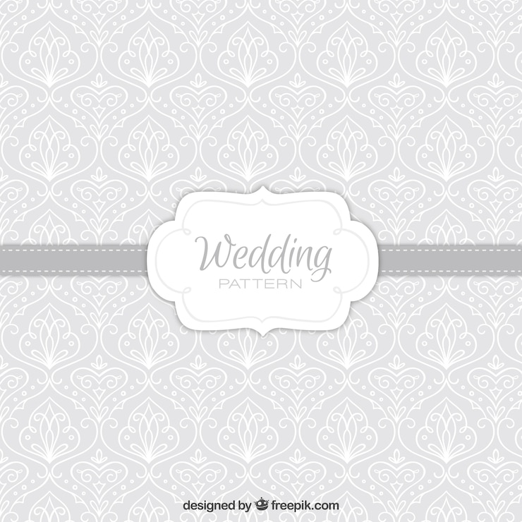 Vetor grátis padrão de casamento decorativo cinzento