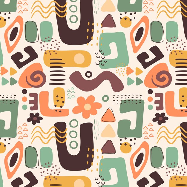 Padrão de cores a/w desenhado à mão
