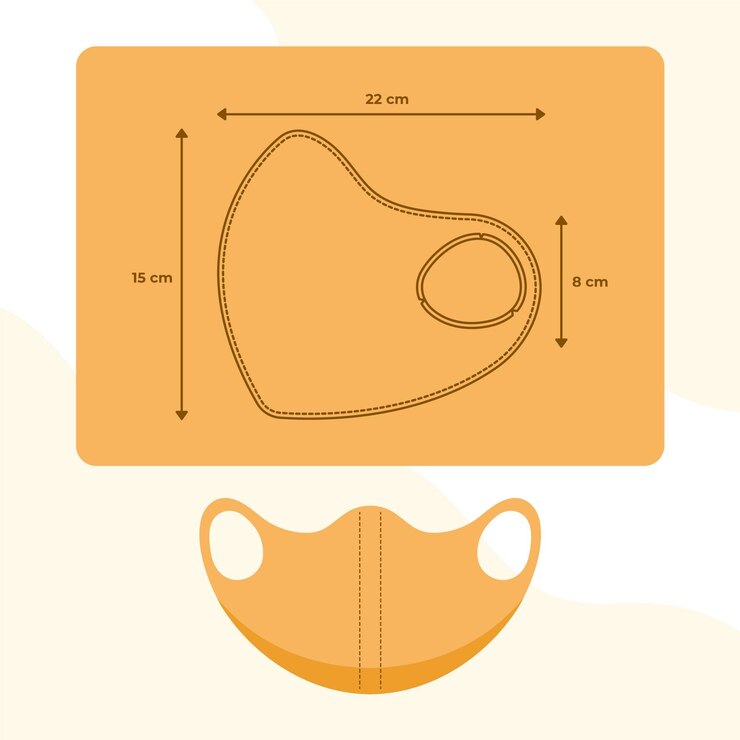 Vetor grátis padrão de costura de máscara facial