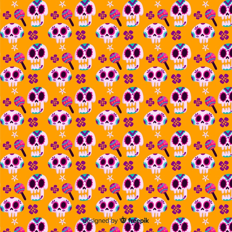 Vetor grátis padrão de design plano día de muertos