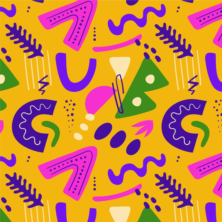 Vetor grátis padrão de doodle abstrato de design plano desenhado à mão