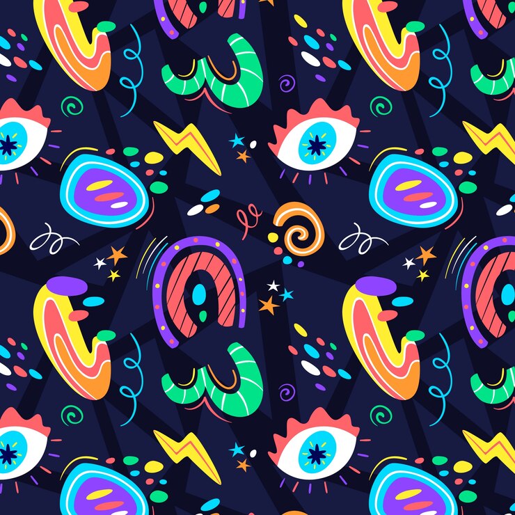 Vetor grátis padrão de doodle abstrato de design plano desenhado à mão