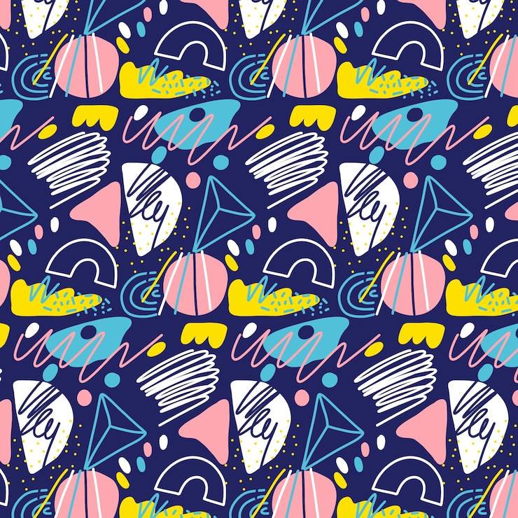 Vetor grátis padrão de doodle abstrato desenhado à mão