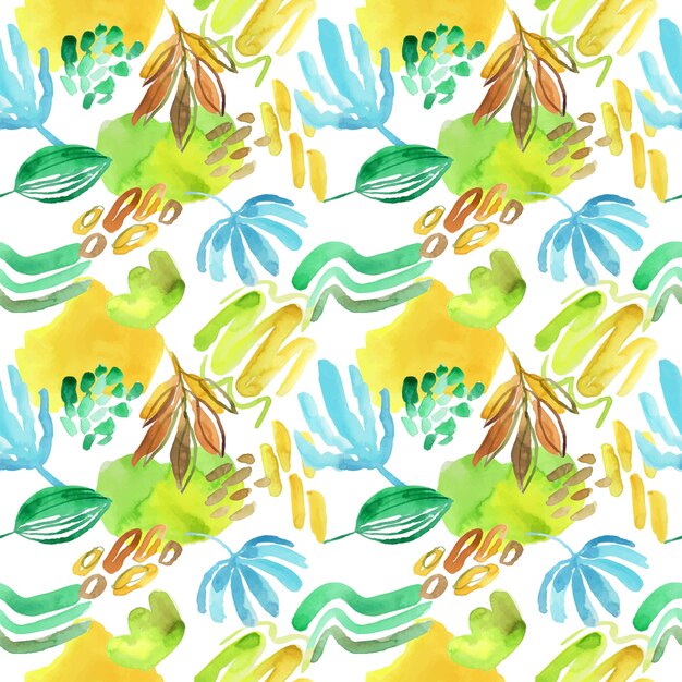 Padrão de doodle abstrato em aquarela