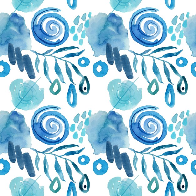 Padrão de doodle abstrato em aquarela