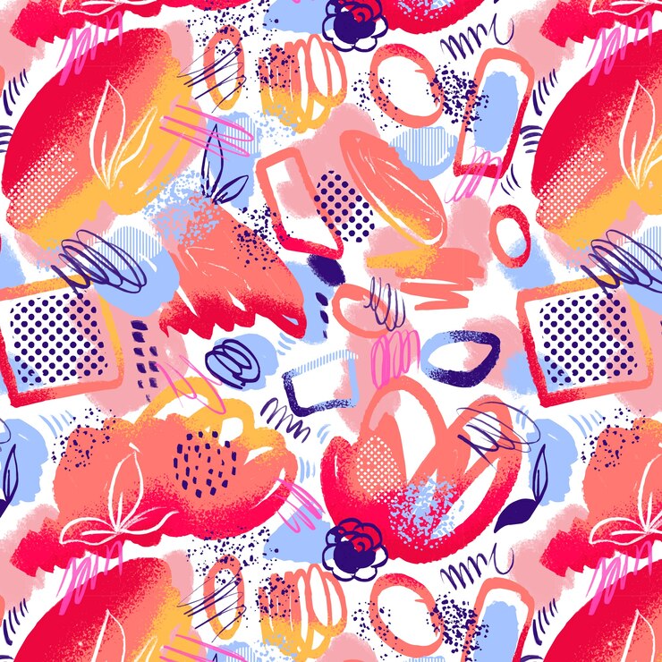 Vetor grátis padrão de doodle abstrato em aquarela