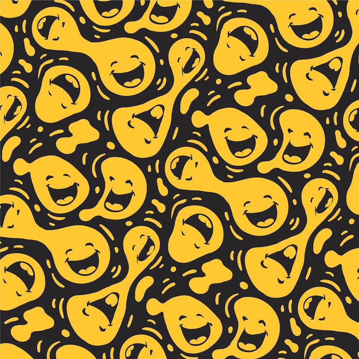 Vetor grátis padrão de emoticon de sorriso distorcido