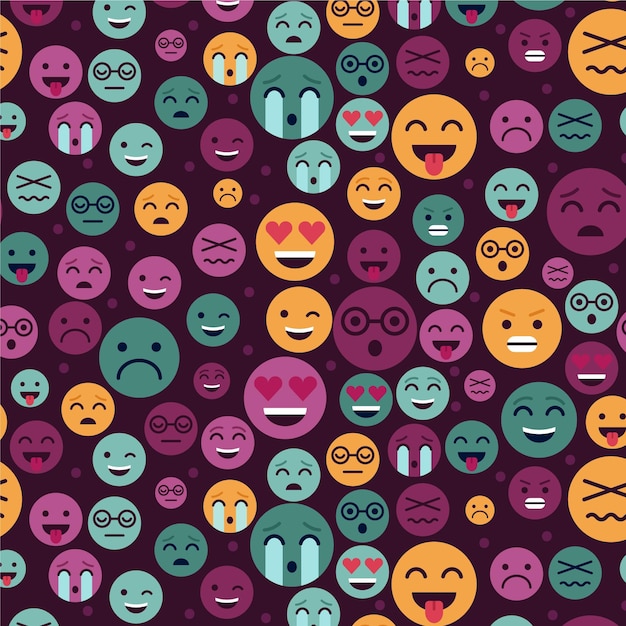 Padrão de emoticons de sorriso colorido