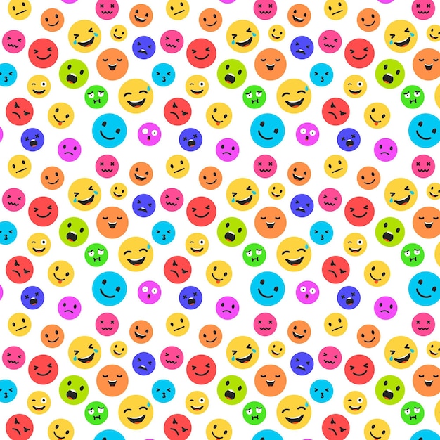 Padrão de emoticons de sorriso colorido