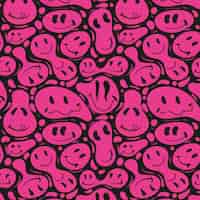 Vetor grátis padrão de emoticons rosa distorcido