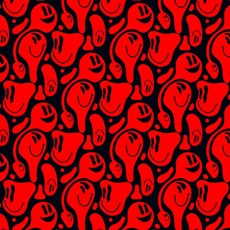 Vetor grátis padrão de emoticons vermelhos distorcidos