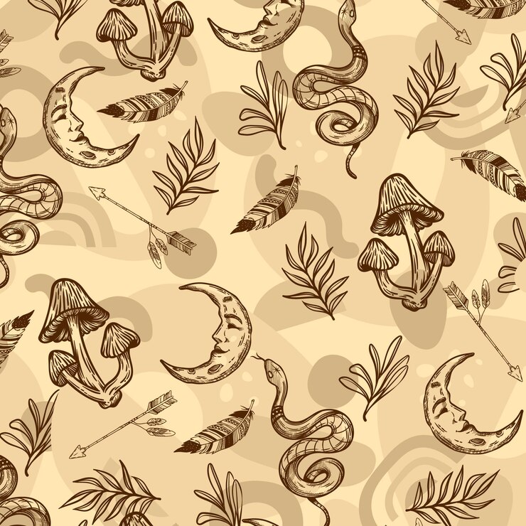 Vetor grátis padrão de estilo boho desenhado à mão