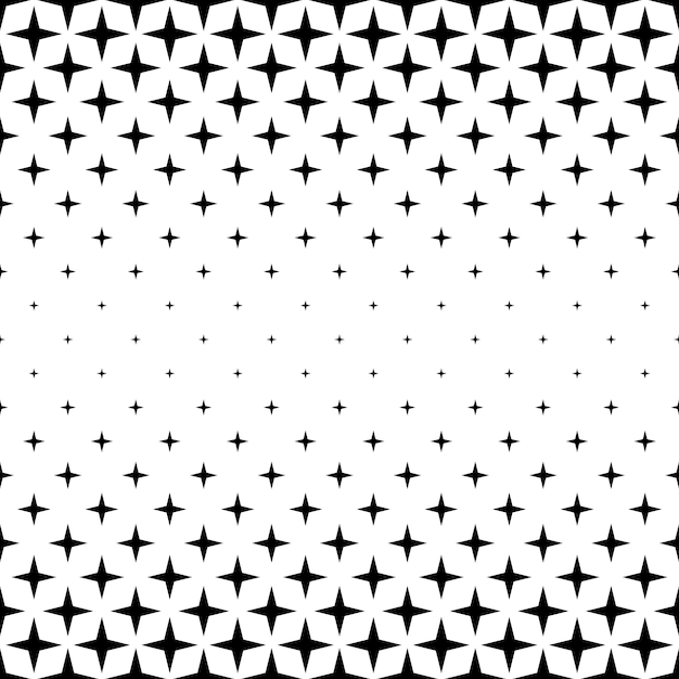 Padrão de estrela preto e branco - gráfico de fundo abstrato do vetor de formas geométricas
