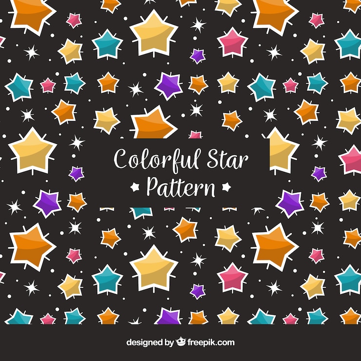 Vetor grátis padrão de estrelas colorido