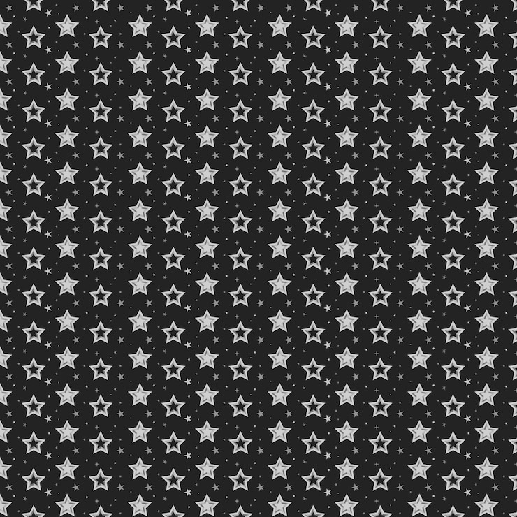 Vetor grátis padrão de estrelas prateadas de design plano