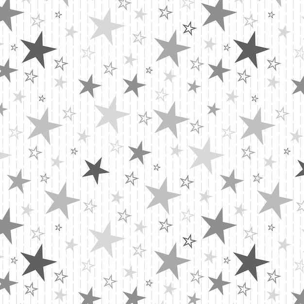 Padrão de estrelas prateadas de design plano