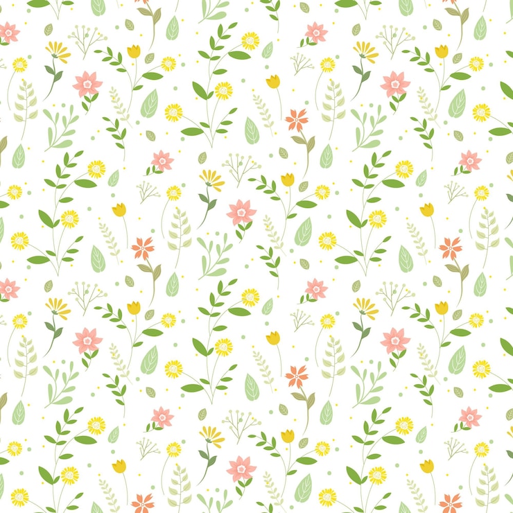 Vetor grátis padrão de flores prensadas de gravura desenhada à mão