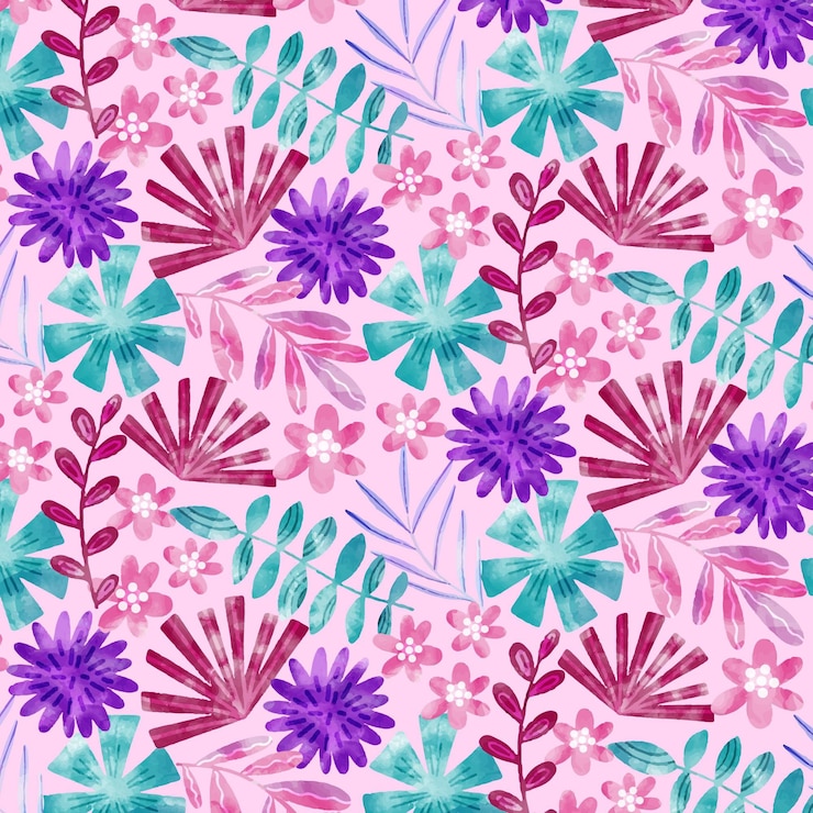 Vetor grátis padrão de folhas abstratas pintadas à mão