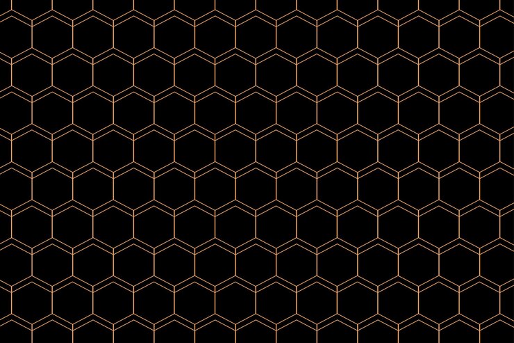 Vetor grátis padrão de forma hexagonal de estilo geométrico em fundo escuro
