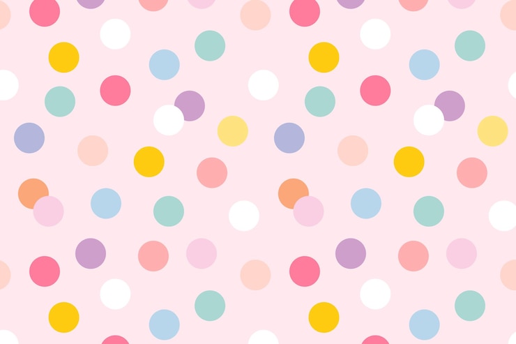 Vetor grátis padrão de fundo sem costura com bolinhas pastel fofas