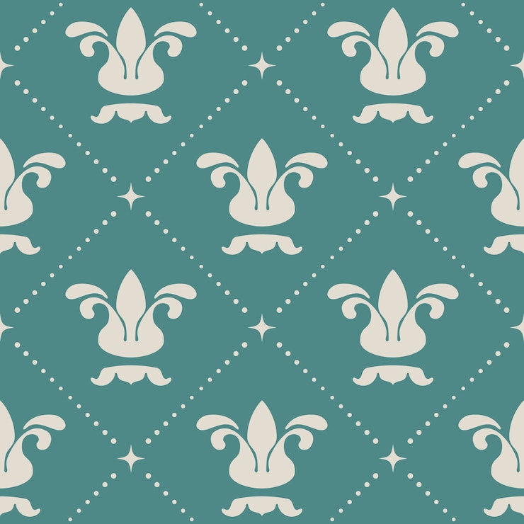 Vetor grátis padrão de fundo vintage floral real. projete arte real,
