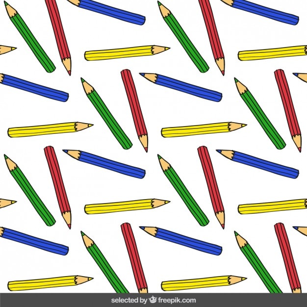 Vetor grátis padrão de lápis da cor