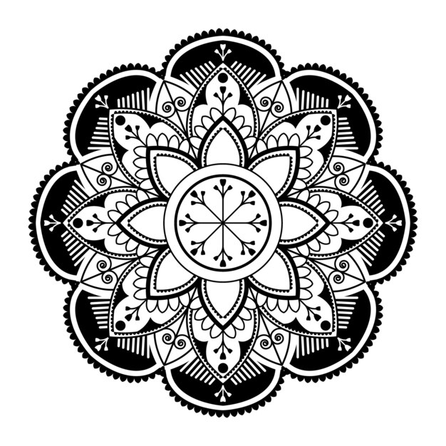 Padrão de mandala branca em fundo branco