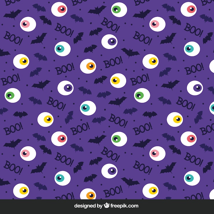Vetor grátis padrão de olhos para halloween
