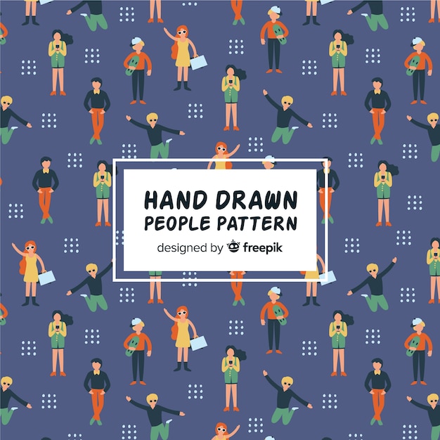 Vetor grátis padrão de pessoas desenhadas a mão