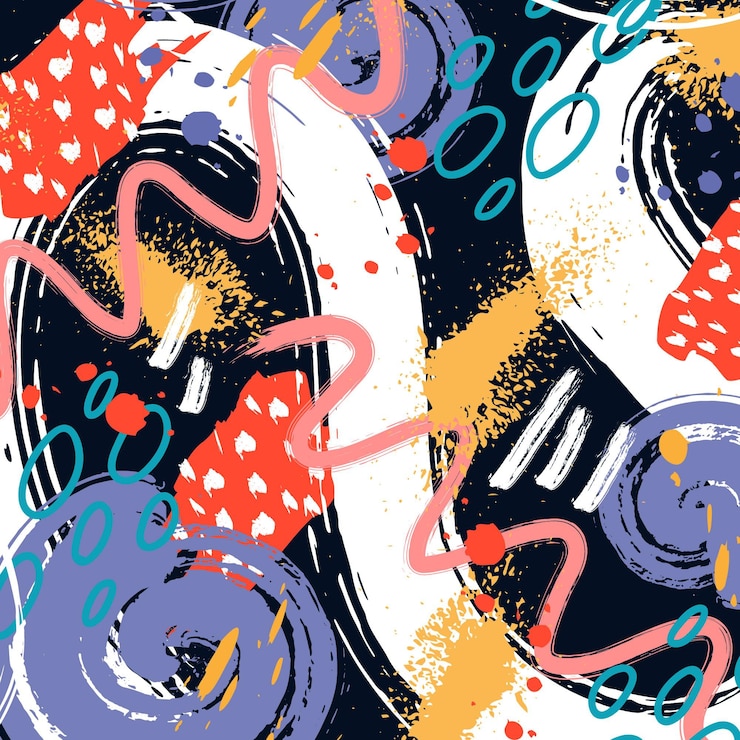 Vetor grátis padrão de pintura abstrata pintada à mão
