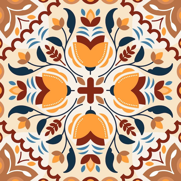 Vetor grátis padrão de tapete persa desenhado à mão