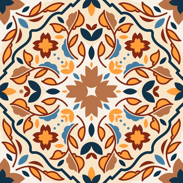 Padrão de tapete persa desenhado à mão