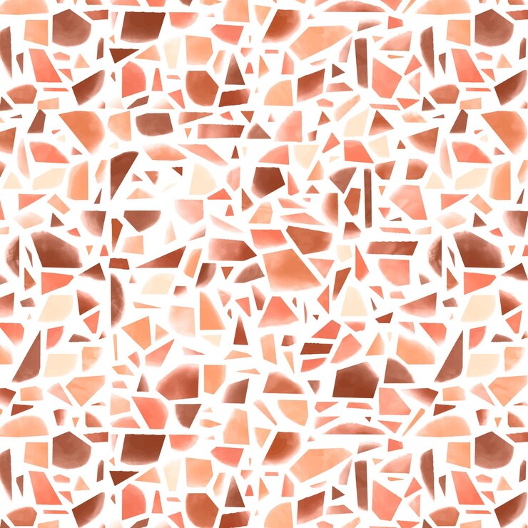 Vetor grátis padrão de terrazzo monocromático pintado à mão