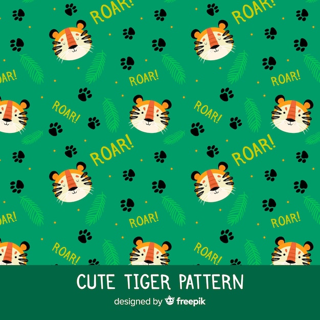 Vetor grátis padrão de tigre bonito