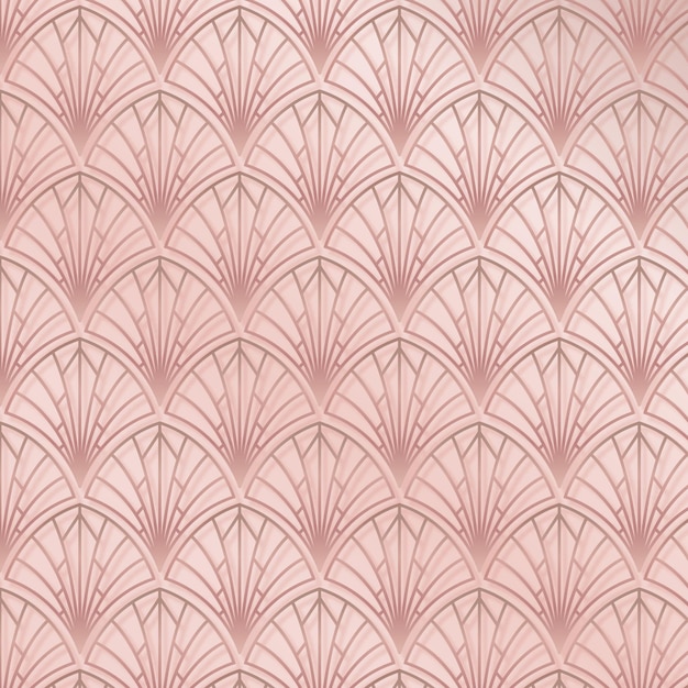 Padrão elegante rosa art déco