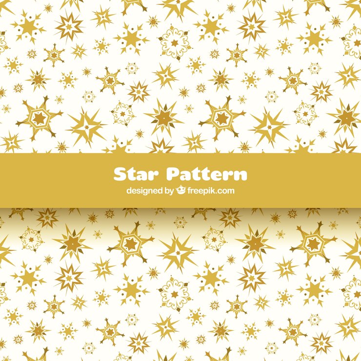 Vetor grátis padrão estelar branco e dourado