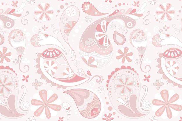 Padrão feminino de fundo, ilustração vetorial de doodle fofo rosa